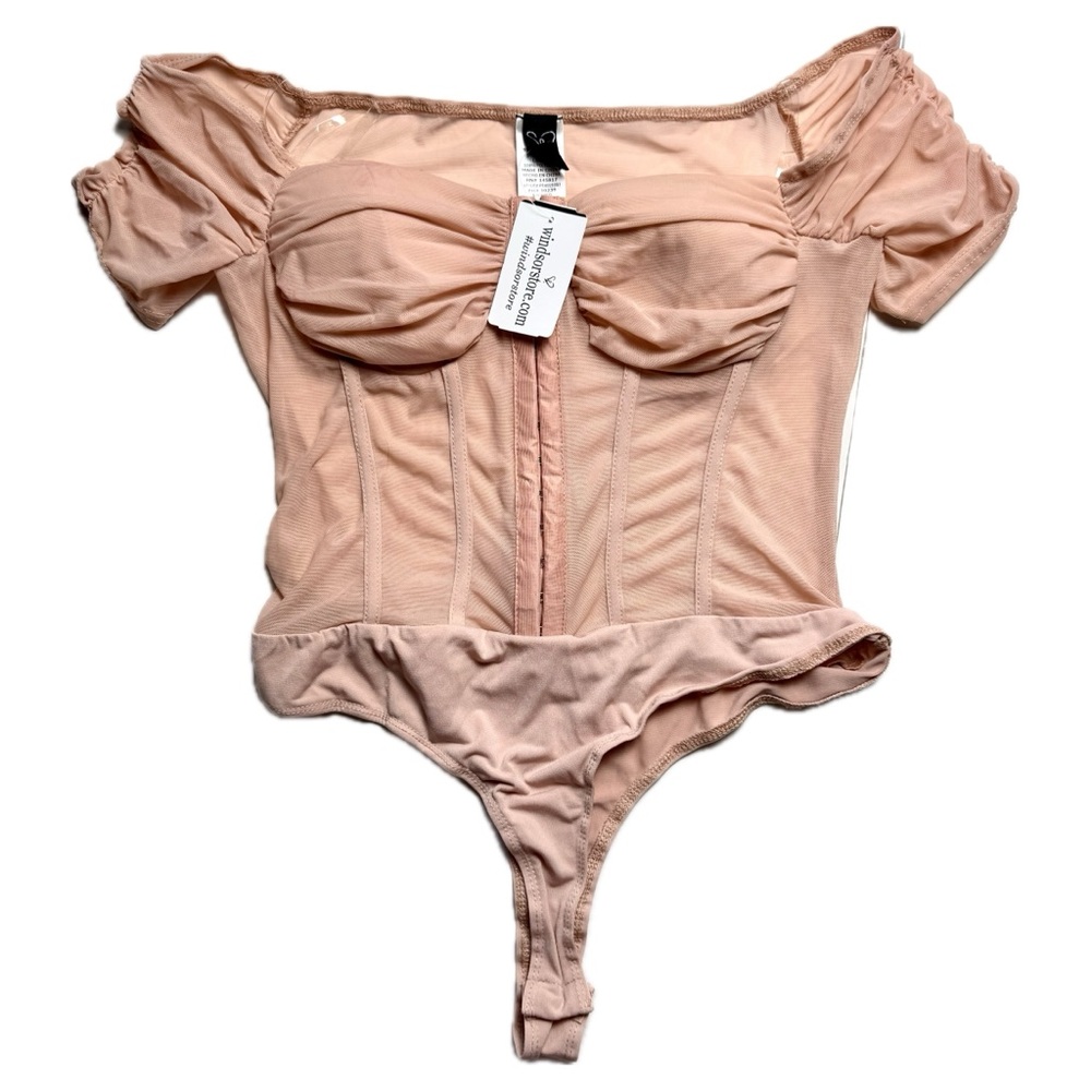 Windsor Peach Pink Off-Shoulder Corset Top